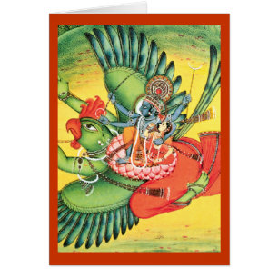 Carte indoue bleue d'art de Dieu de Vishnu