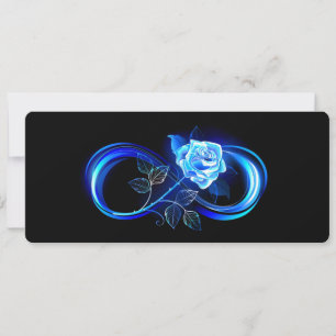 Carte Infini lumineux avec rose bleue