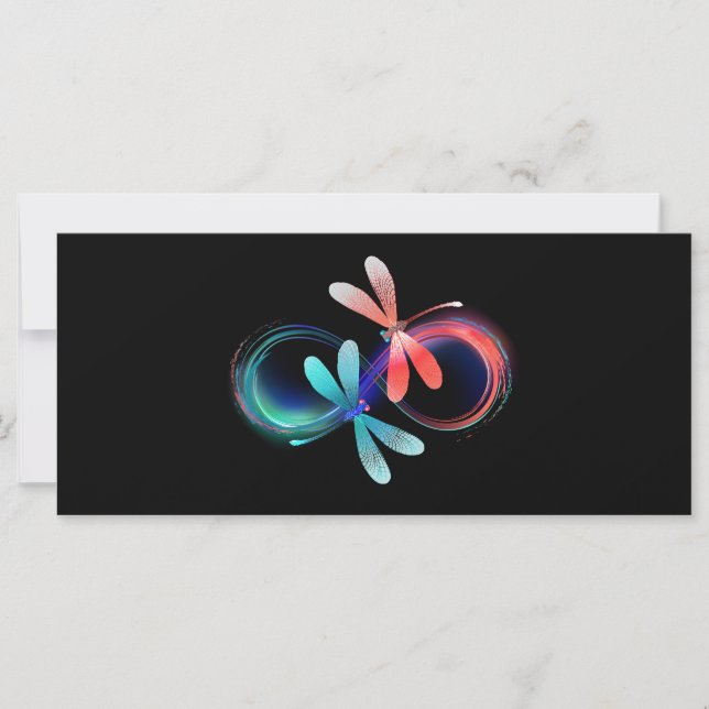 Carte Infinity with glowing dragonflies (Devant)