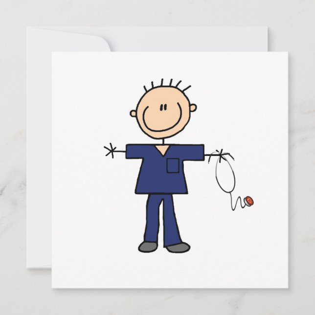 Carte Infirmière à mâle - bleu (Devant)