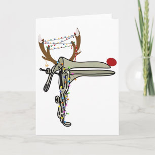 Carte Infirmière au spéculum de rennes de Noël Obgyn Obs