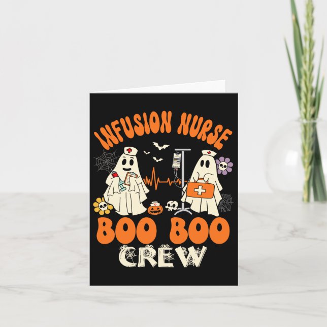 Carte Infirmière Boo Crew Halloween Infirmière Ghost Cos (Devant)