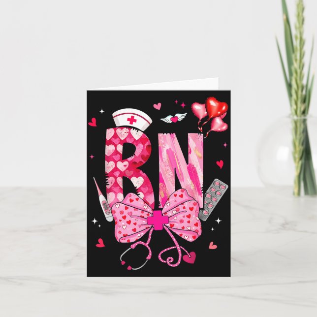 Carte Infirmière Coquette Arc Stethoscope Fille de la Sa (Devant)