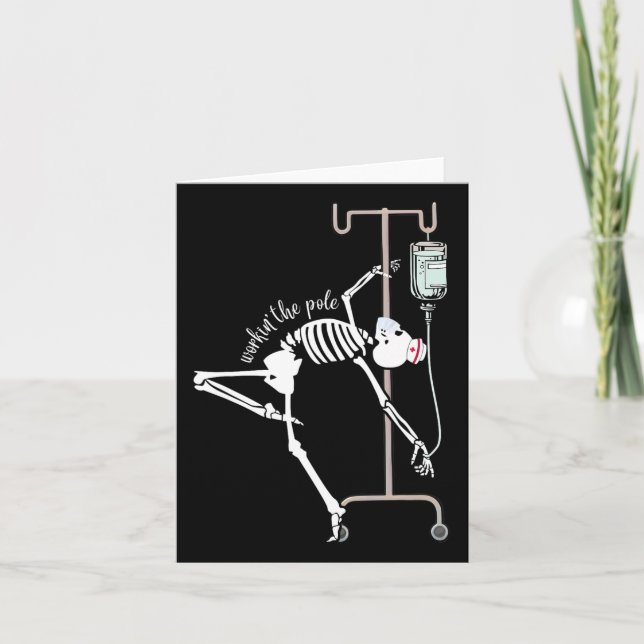 Carte Infirmière de salle d'urgence Rn Funny Icu Skeleto (Devant)