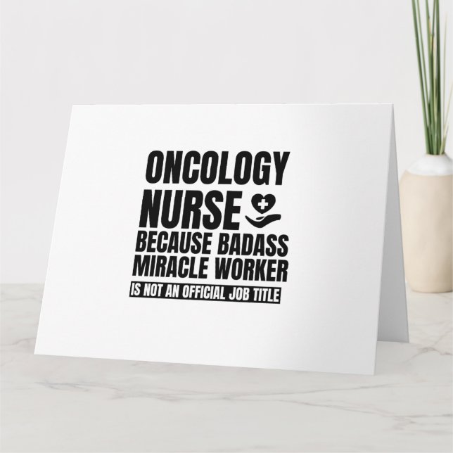 Carte Infirmière en oncologie parce que le miracle du ba (Devant)