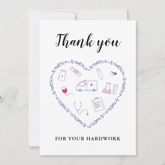 Carte Infirmière médecin semaine d'appréciation merci Tr (Devant)