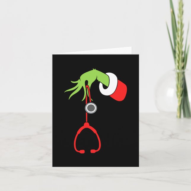 Carte infirmière noël stéthoscope infirmières xmas pyjam (Devant)