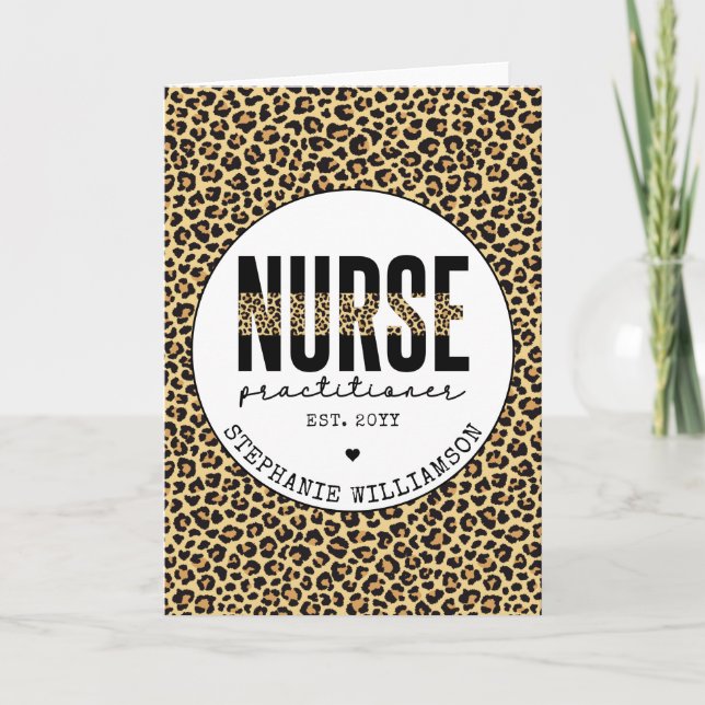 Carte Infirmière sur mesure NP cheetah Graduation (Devant)