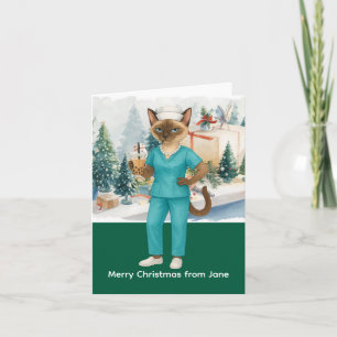 Carte Infirmière temps de Noël sur le lieu de travail