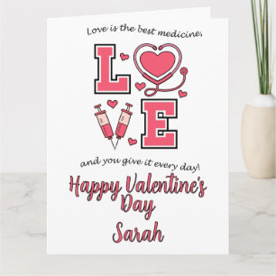 Carte Infirmières personnalisées Valentine's