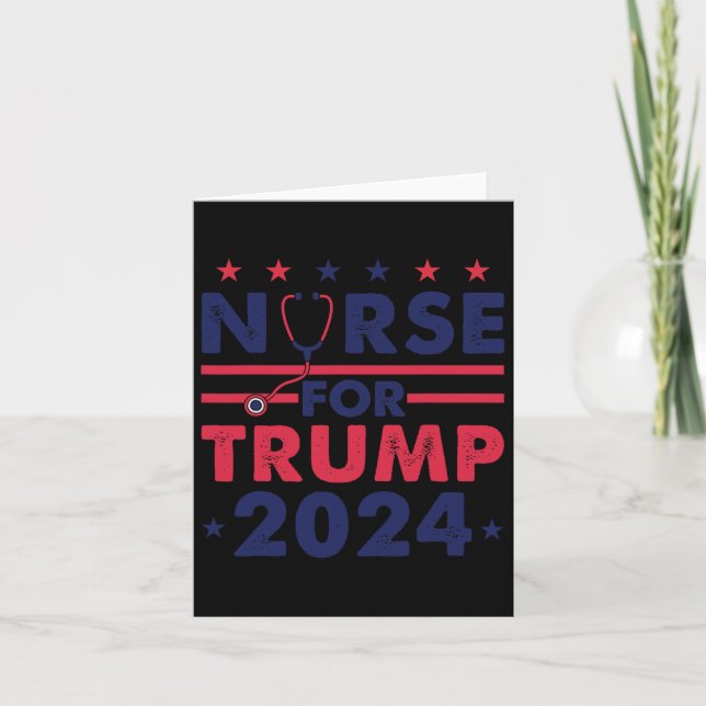 Carte Infirmières Pour Trump 2024 Amérique Étoiles Drape (Devant)