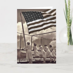 Carte Infirmières regardant une île 1945