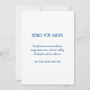 Carte Informations mariage Clients Blue White Trendy