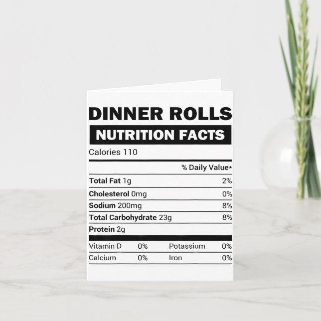 Carte Informations nutritionnelles sur les petits pains  (Devant)
