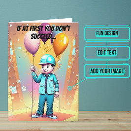 Carte Ingénieur mâle coloré Anniversaire