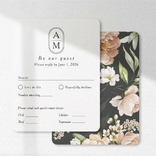 Carte Initiales d'arc modernes, RSVP avec options de rep