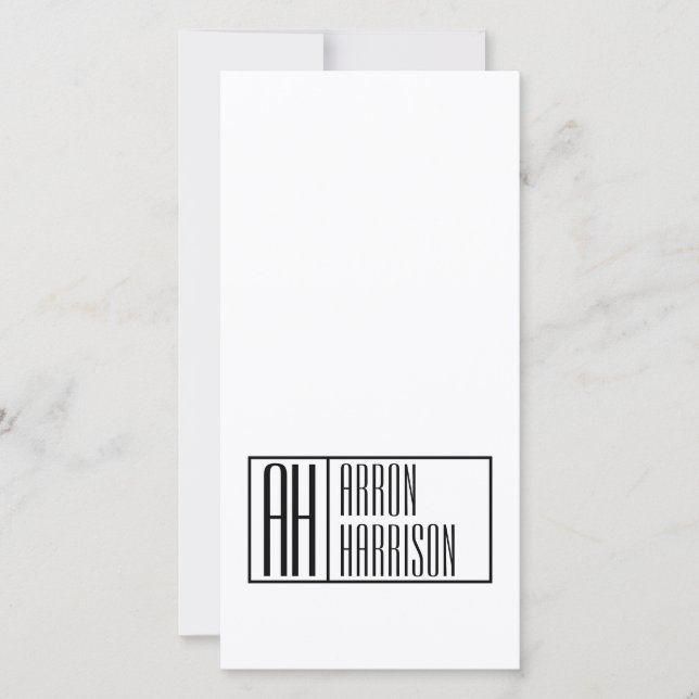 Carte Initiales minimes modernes et logo de nom (Devant)