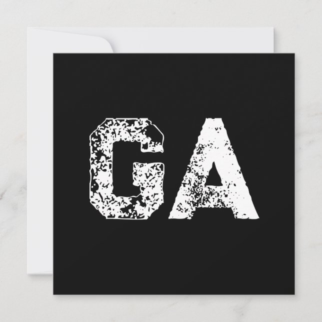 Carte Initiales Monogramme Noir Blanc Simple  (Devant)