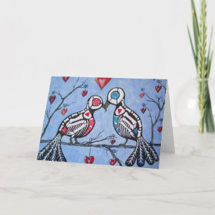 Carte inséparables dans un arbre du coeur Journée des mo