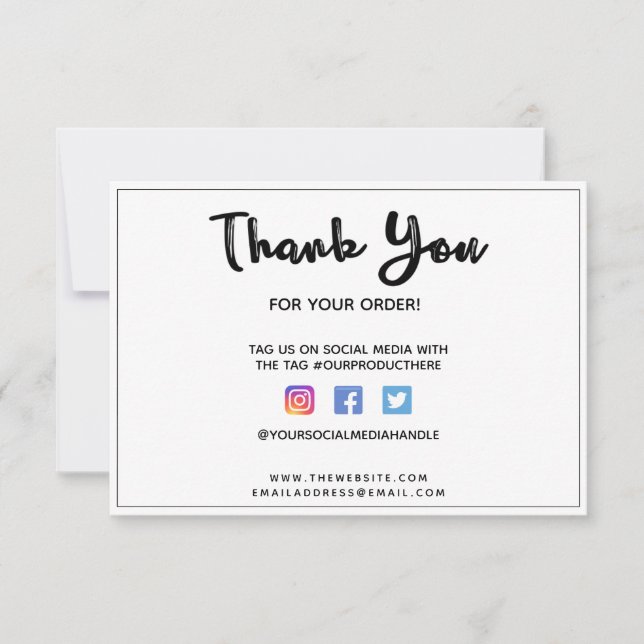 Carte Insertion de média personnalisé Merci (Devant)