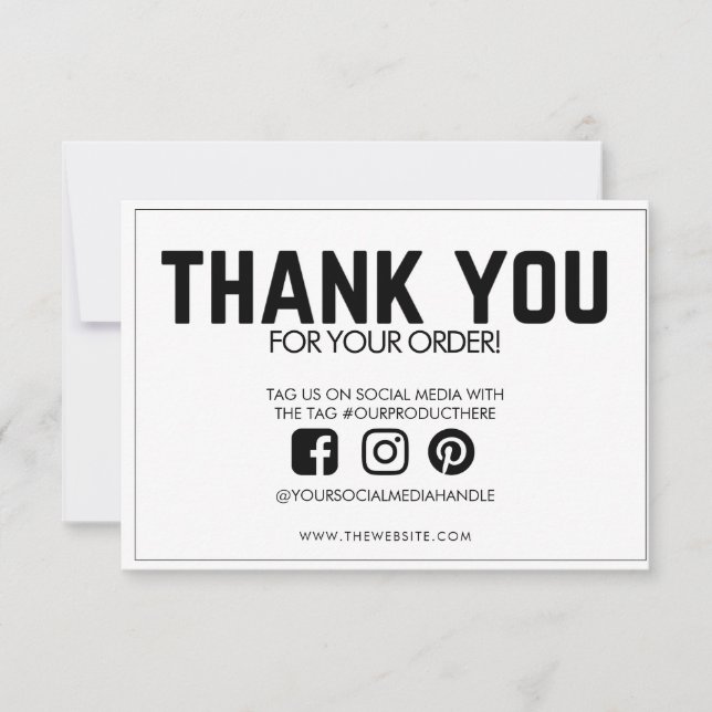 Carte Insertion de média personnalisé simple Merci (Devant)