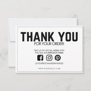 Carte Insertion de média personnalisé simple Merci