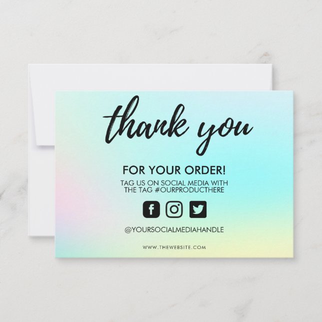 Carte Insertion de Merci de changement de couleur (Devant)