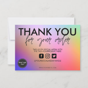 Carte Insertion de support de Merci Abstrait aquarelle