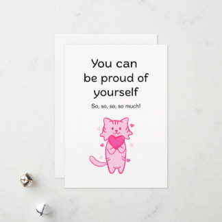 Carte Inspirante Chat Rose Mignon Fière de Toi