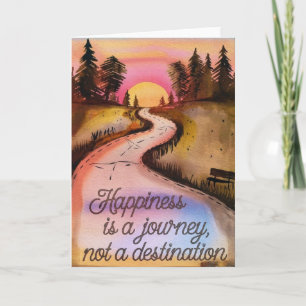 Carte Inspirante "Le Bonheur est un Voyage"