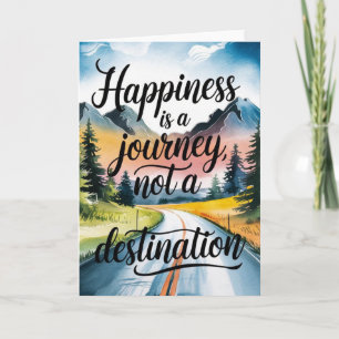Carte Inspirante "Le Bonheur est un Voyage"
