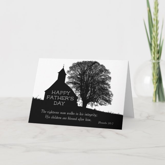 Carte Inspiration Bible Verse Fête des pères Eglise (Devant)