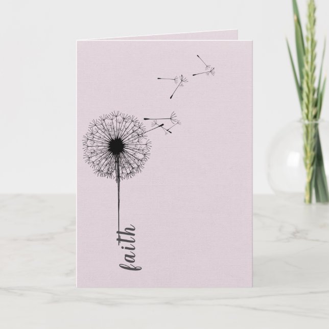 Carte Inspiration de la foi du pandelion noir (Devant)