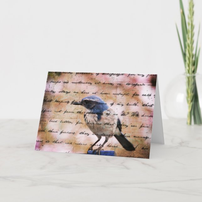 Carte Inspiration d'oiseaux bleus (Devant)