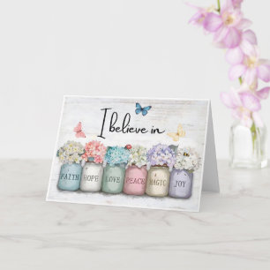 Carte Inspiration “Je Crois En” Foi Espoir Amour Floral