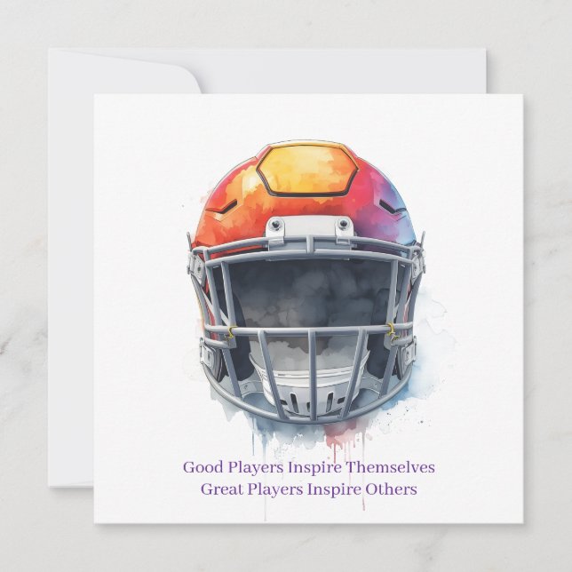 Carte Inspirational Motivational Football Helmet  (Devant)