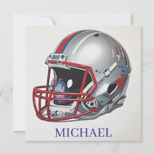 Carte Inspirational Motivational Football Helmet Name (Devant)