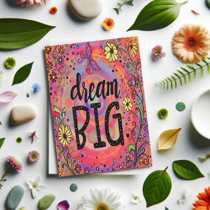 Carte Inspirationnel Joli Rêve Floral Gros Papillon