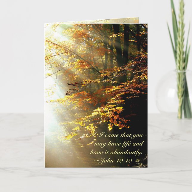 Carte Inspirationnelle Bible Verse Jean 10 10 Feuilles d (Devant)