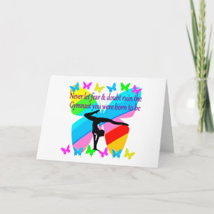 CARTE INSPIRATIONNELLE GYMNASTIQUE FILLE DESIGN BUTTERFL