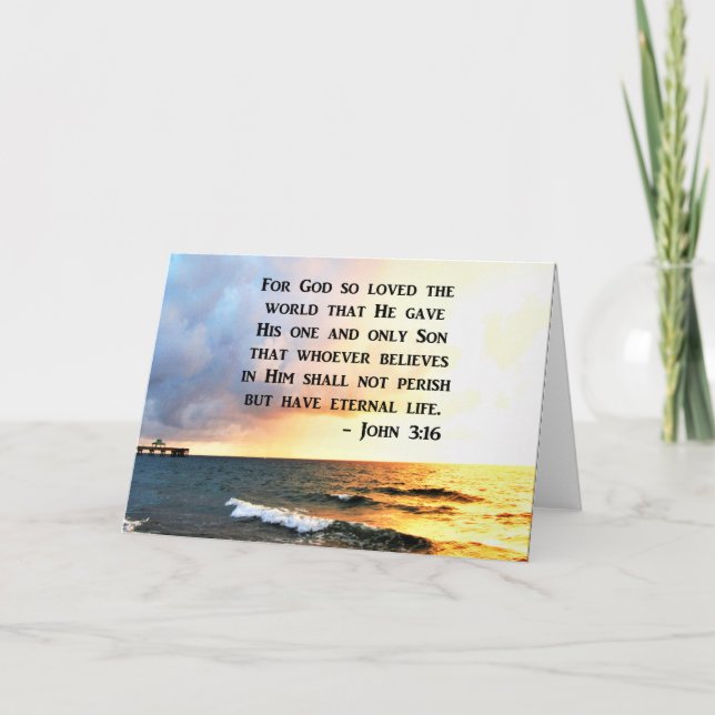CARTE INSPIRING JOHN 3:16 OCEAN PHOTO DESIGN (Devant)