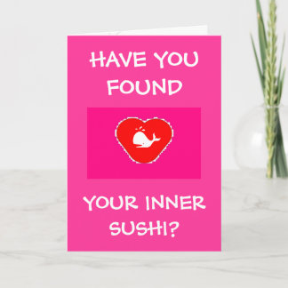 Carte intérieure de Saint-Valentin de sushi