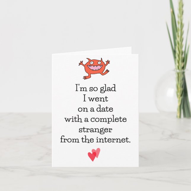 Carte Internet Stranger en ligne date mignonne drôle Val (Devant)
