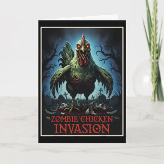 Carte Invasion de poulets zombies Horreur de ferme de mo