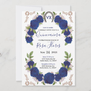 Carte Invitaciones pour Quinceanera Invitation, Roses de