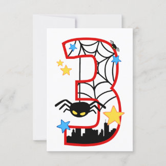 Carte invitation anniversaire 3 ans spider