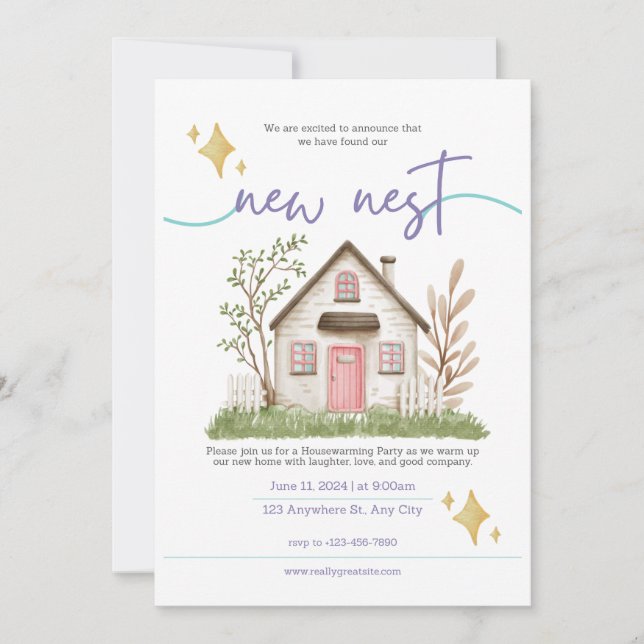 Carte Invitation classique de réchauffage Maison B (Devant)