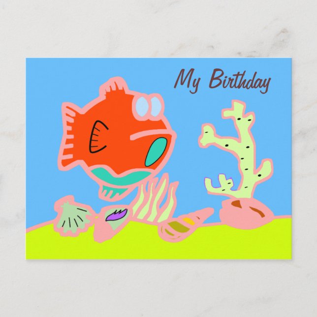 Carte invitation d'anniversaire Dessin d'enfant (Devant)