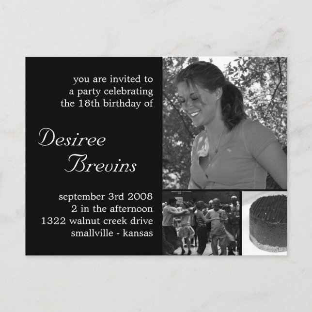 Carte Invitation d'anniversaire personnalisable In (Devant)
