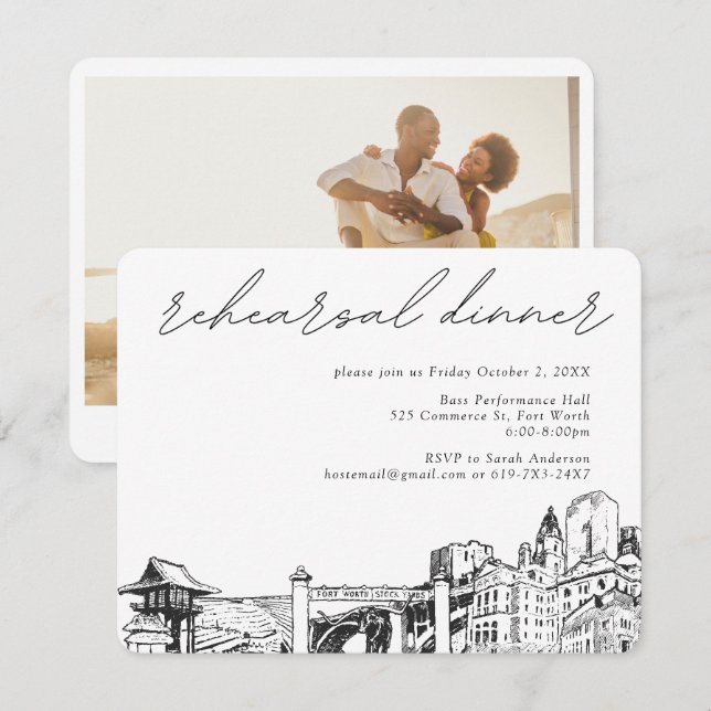 Carte Invitation de la répétition de Fort Worth (Devant / Derrière)